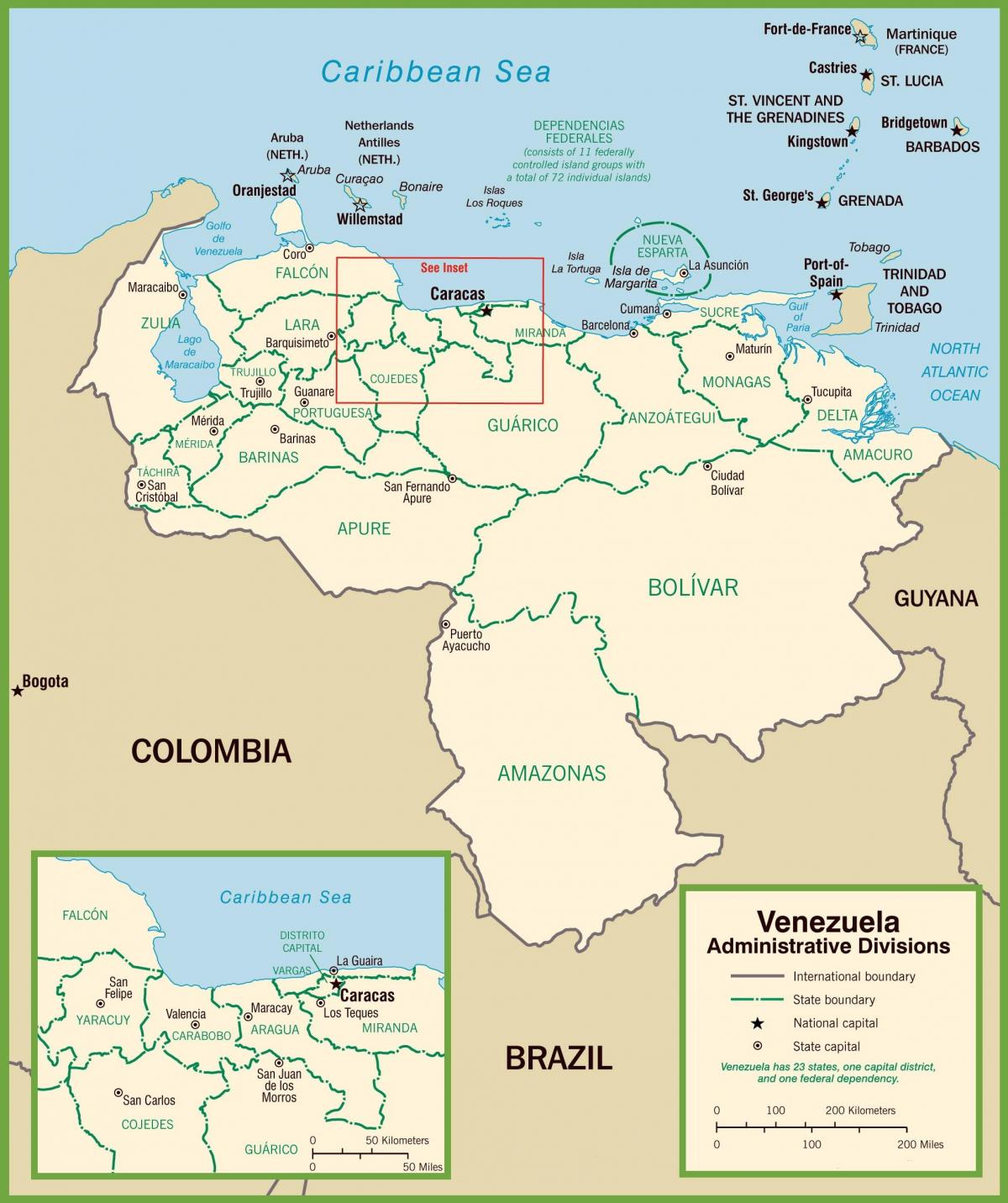 地図のベネズエラの政治