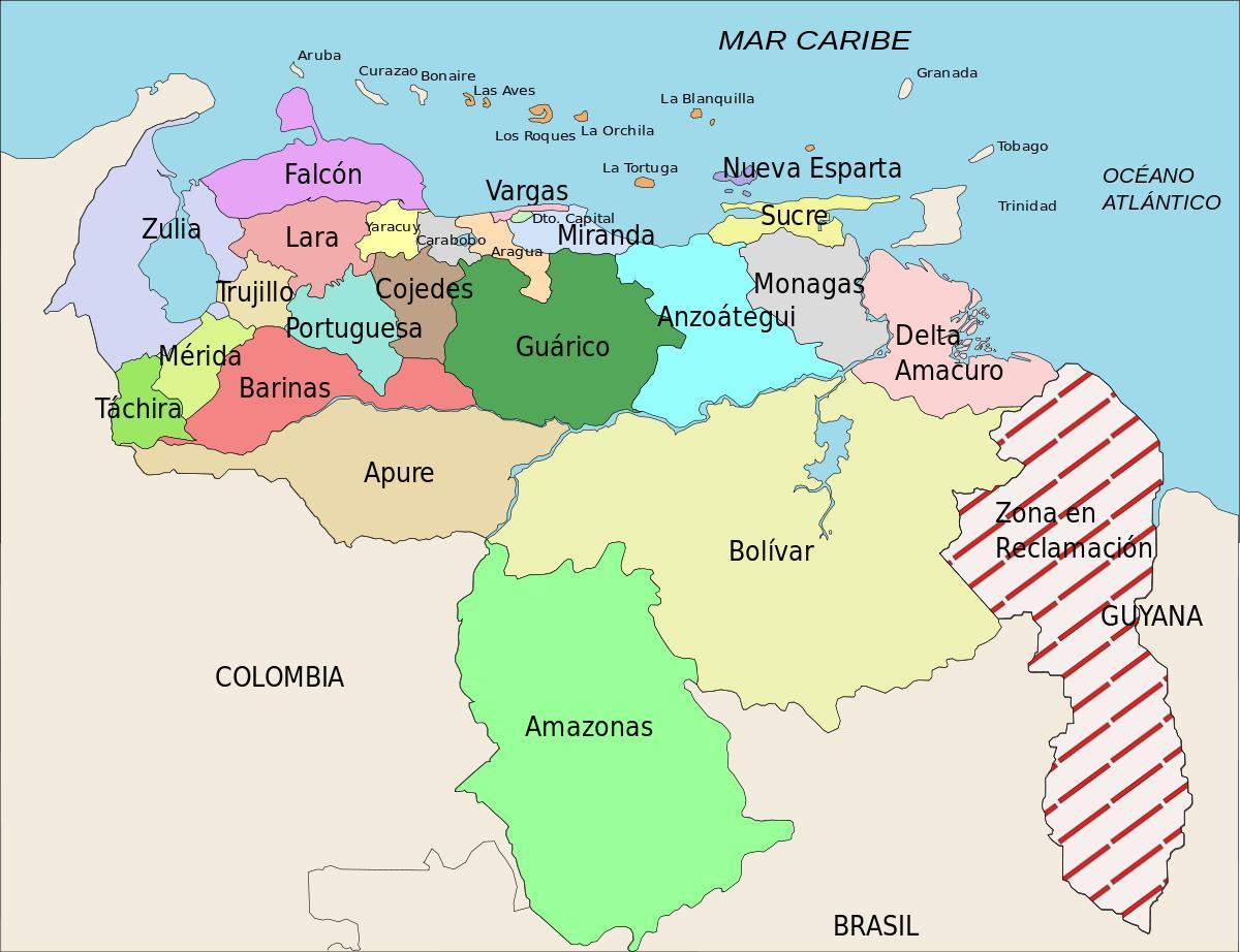 地図のベネズエラ国