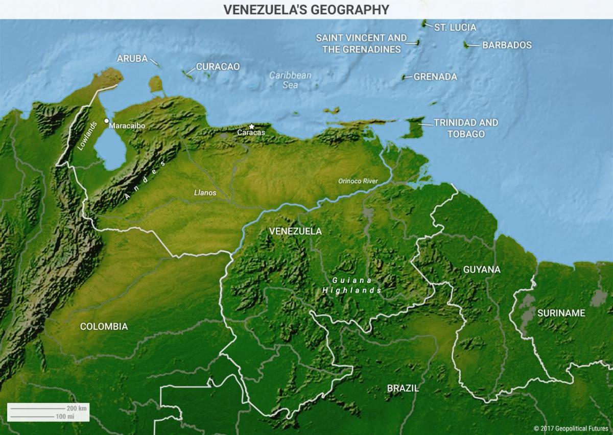 地図のベネズエラ地理学