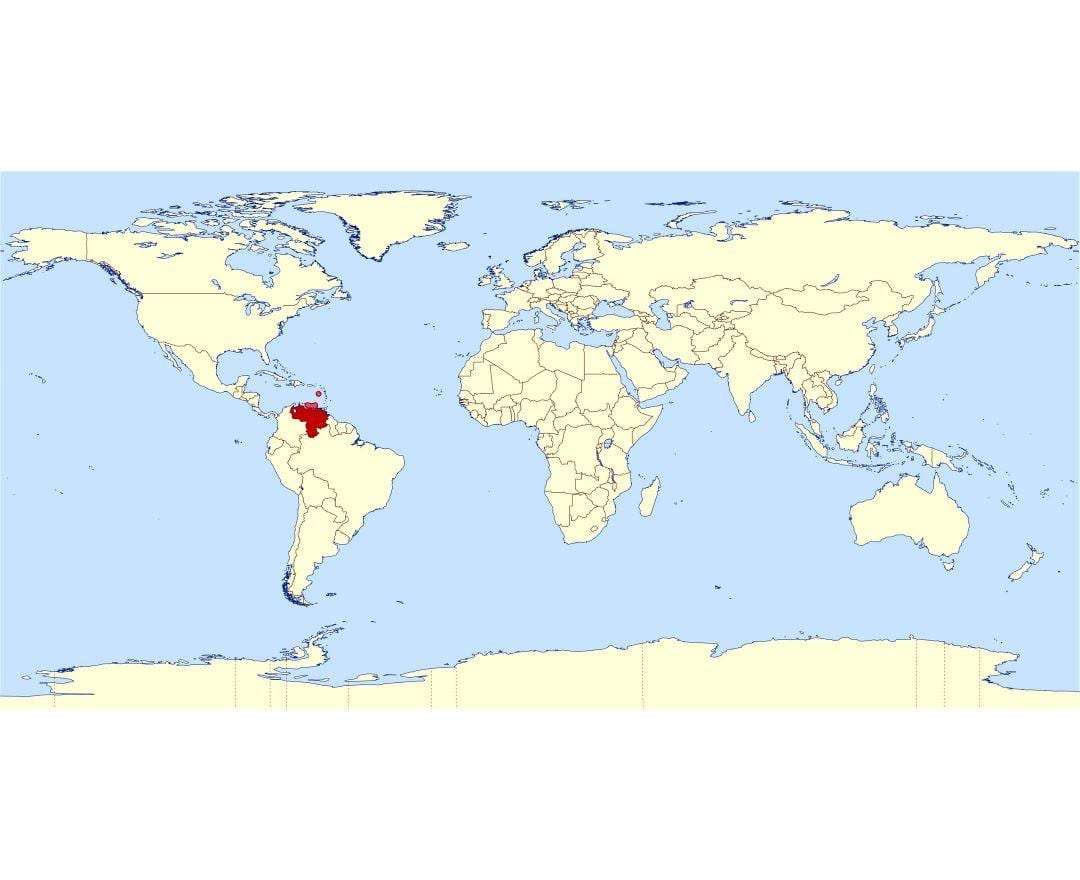 ベネズエラの場所が世界地図