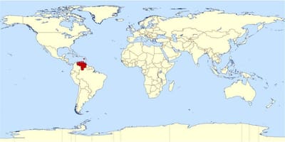 ベネズエラの場所が世界地図