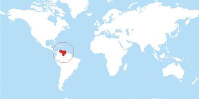 地図のベネズエラの場所が世界の