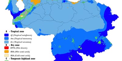 地図のベネズエラの気候