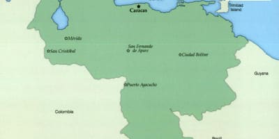 地図のベネズエラと都市