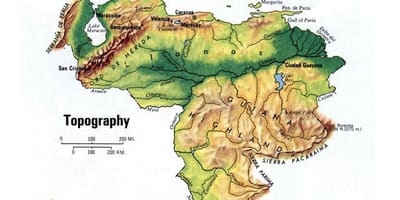 地図のベネズエラ地形